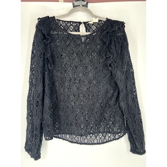 Sezane Tops - Sezane salina black lace blouse 44